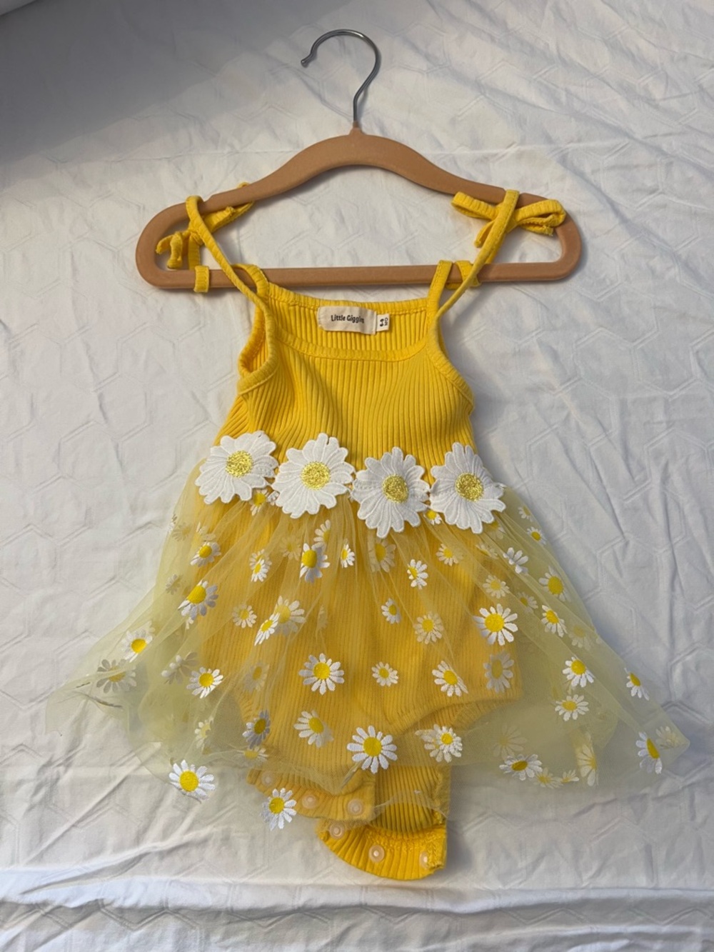 Yellow Daisy Tulle Baby Dress Romper